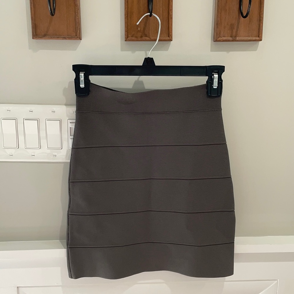 BCBG Max Azria Grey Bandage Mini Skirt XS